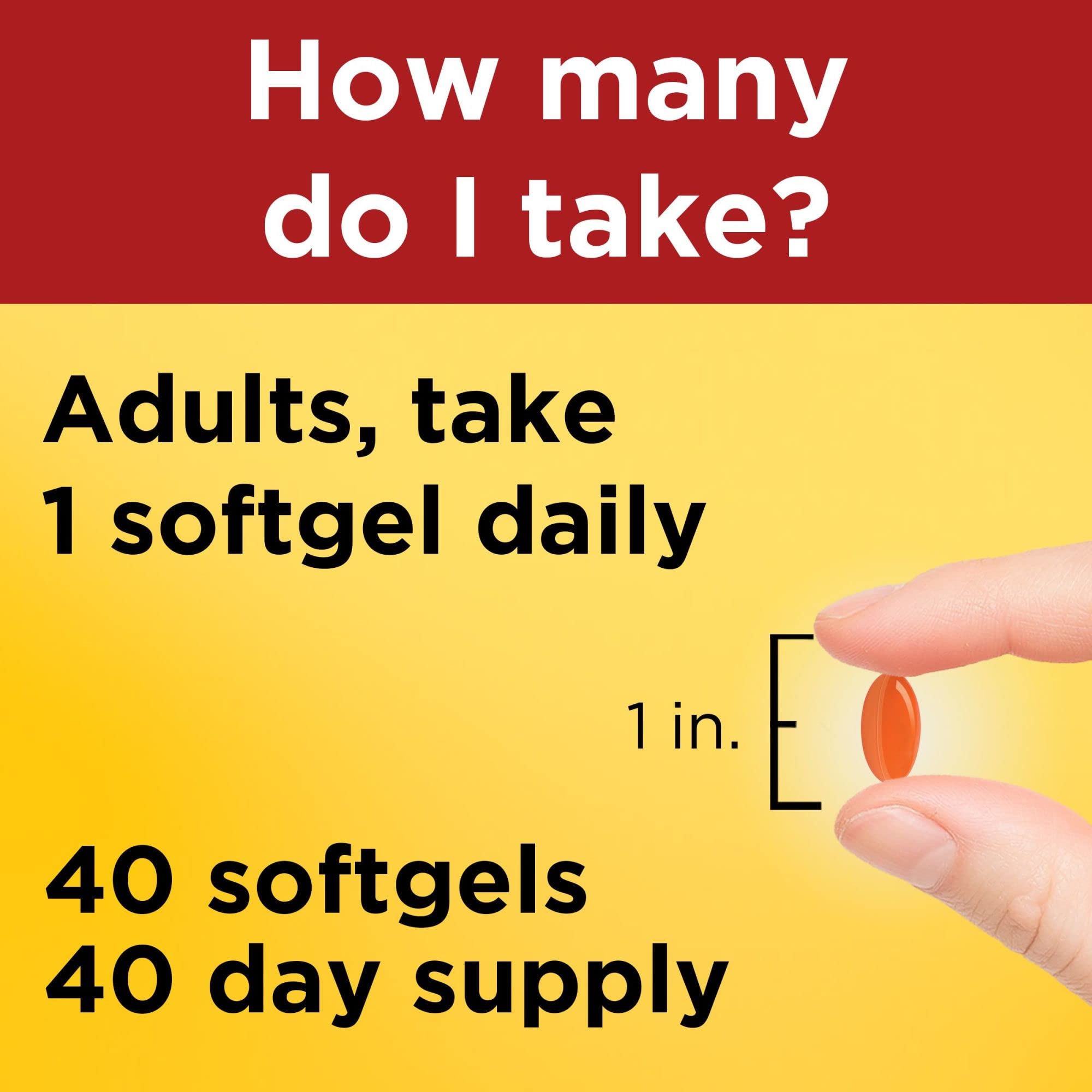 Nature Made CoQ10 200 mg Softgels – Heart Health Support, 40-Count (40 Day Supply)