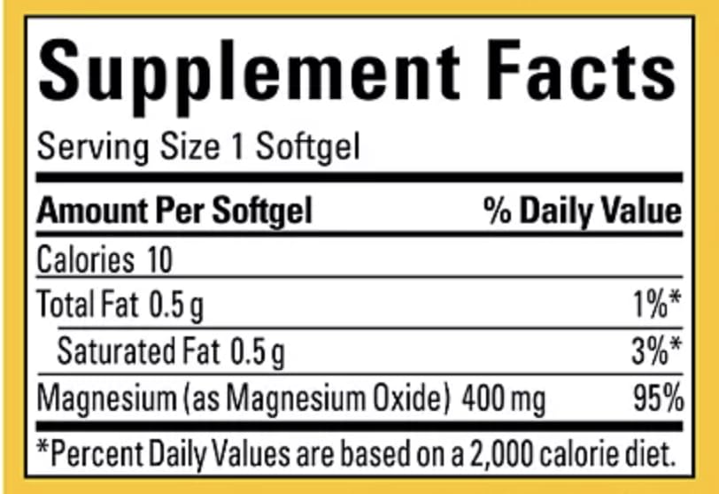 Nature Made High Potency Magnesium 400 mg - 150 Softgels (Pack of 2) | Magnesium Supplement