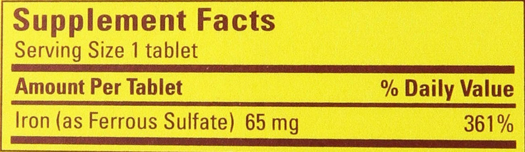 Nature Made Iron 65mg (325 mg Ferrous Sulfate) - 300 Tablets