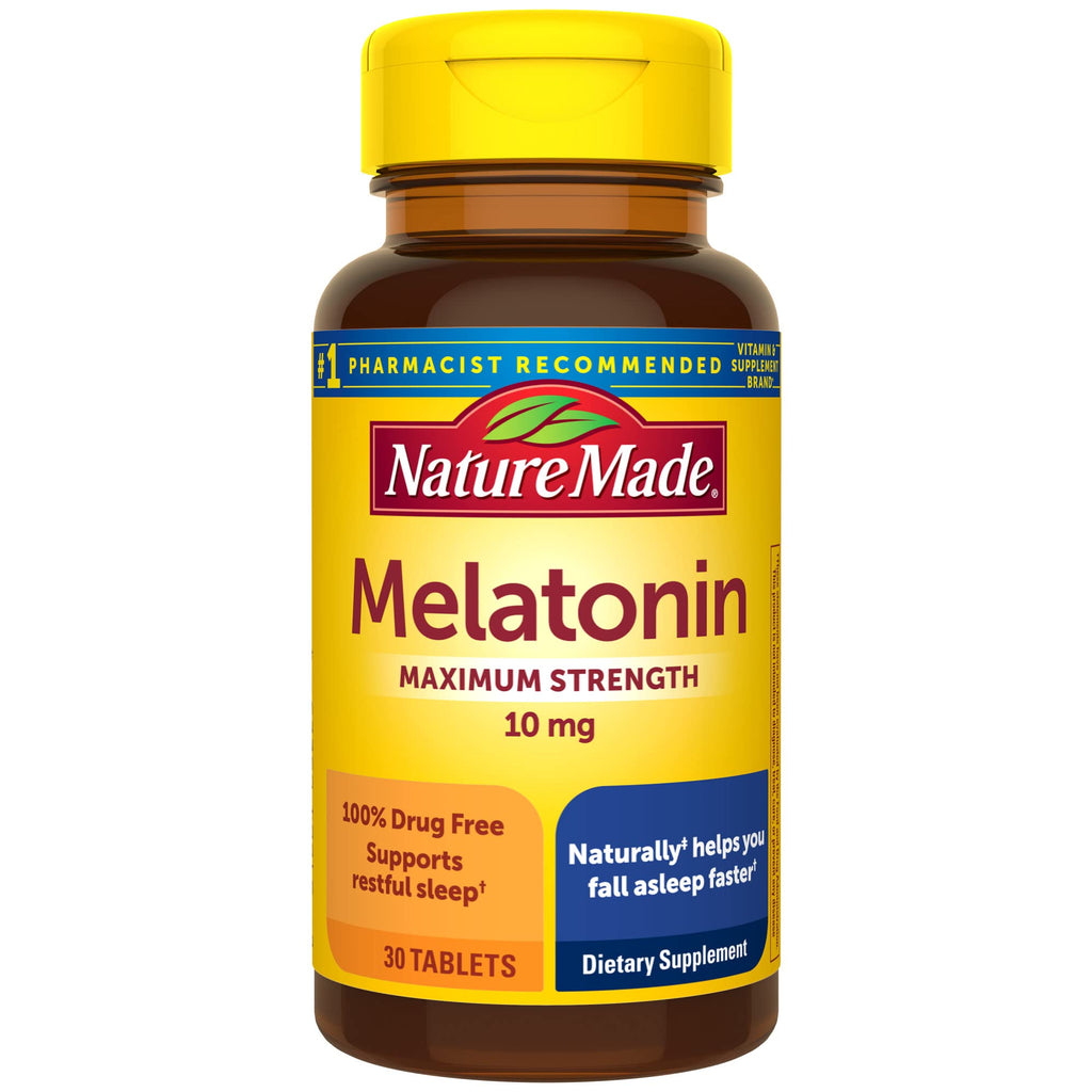 Nature Made Melatonin 10 mg Extra Strength Tablets – Sleep Aid, 30 Count
