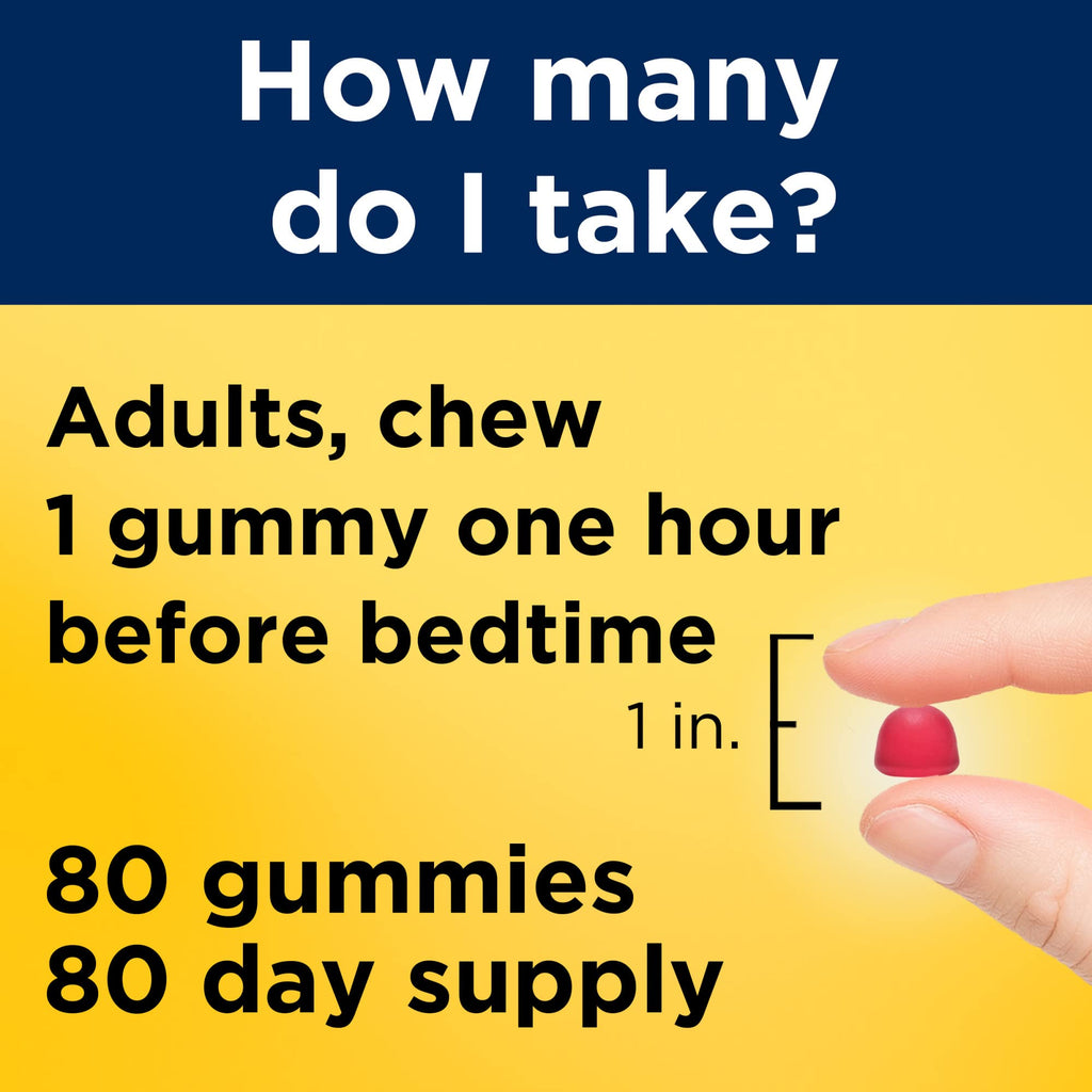 Nature Made Melatonin Gummies 2.5 mg – 80 Count, Drug-Free Sleep Aid for Adults