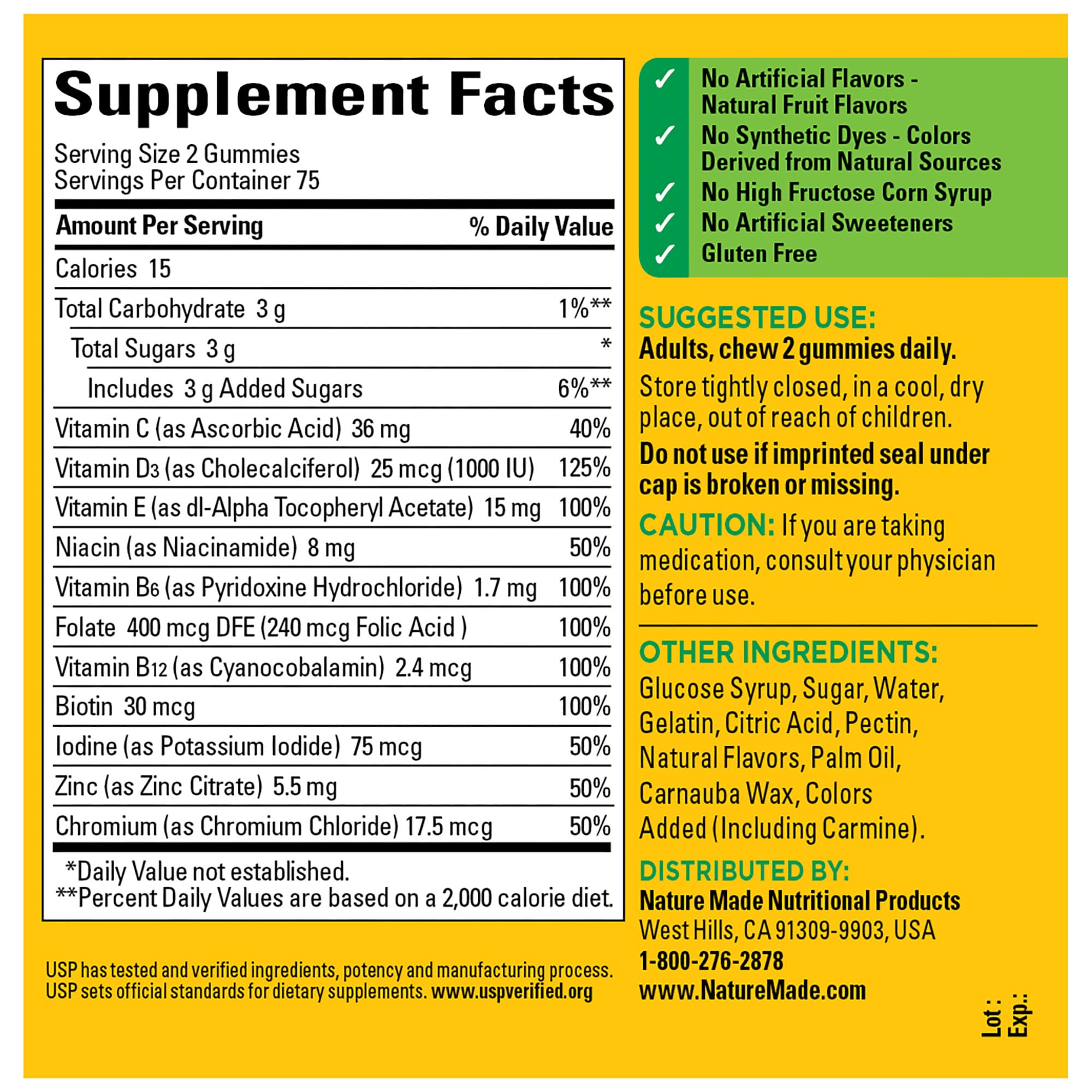 Nature Made Multivitamin Gummies – Men's & Women's Daily Vitamin, 150 Count (75 Day Supply)