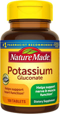 Nature Made Potassium Gluconate 550 mg, 100 Tablets | USP Verified