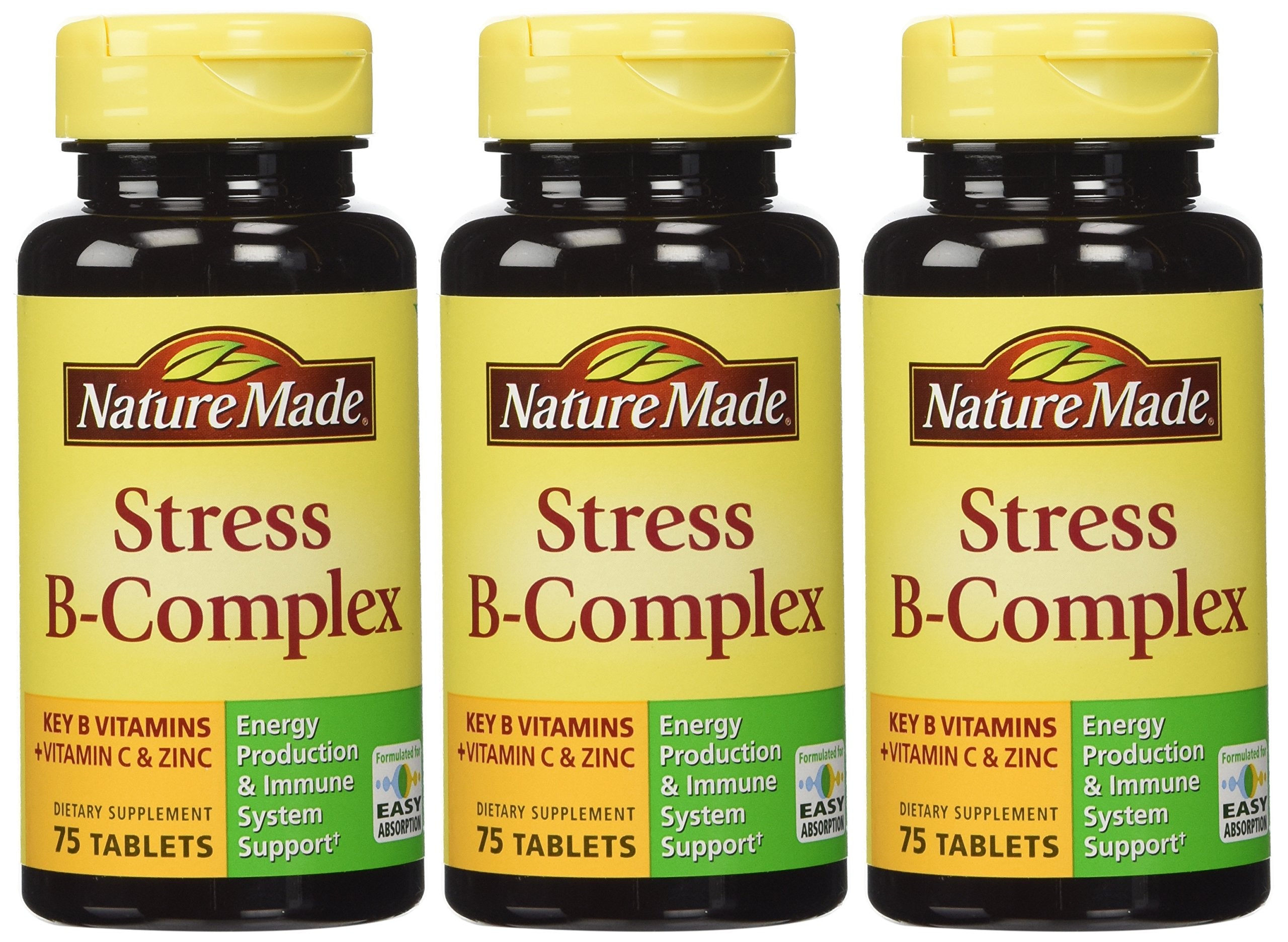 Nature Made Stress B Complex with Zinc – 75 Count x 3 (225 Total)