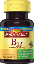 Nature Made Vitamin B-12 500 mcg Tablets – Pack of 2 (100 ea)