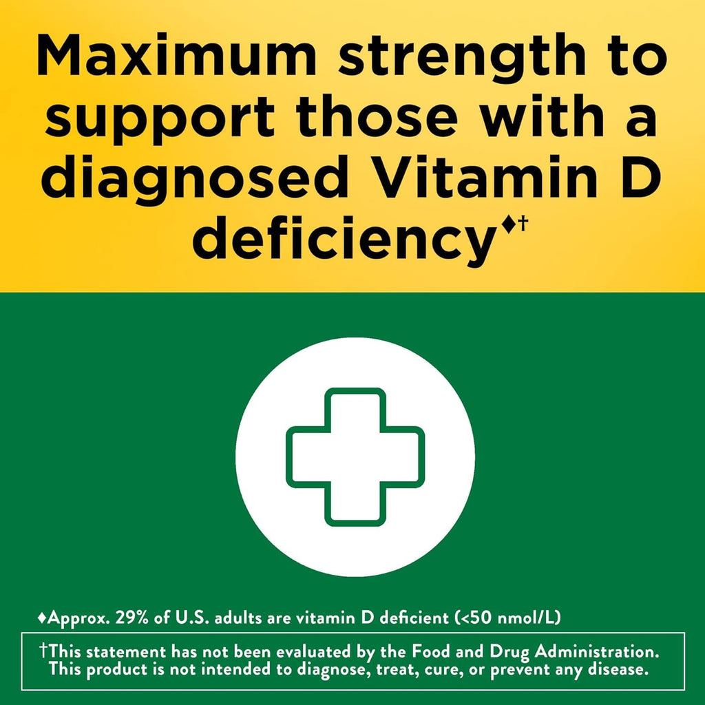 Nature Made Vitamin D3 10000 IU Softgels – Pack of 2 (60 Softgels each) | Bone, Teeth, Muscle & Immune Health