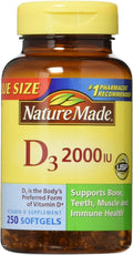 Nature Made Vitamin D3 2000 IU Liquid Softgels – 250-Count Pack of 2