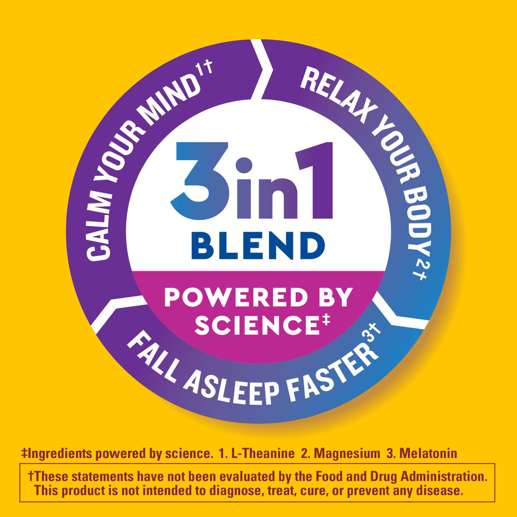 Nature Made Wellblends Sleep & Recover Gummies – Melatonin 3mg, L-Theanine 200mg, Magnesium 100mg (44 CT)