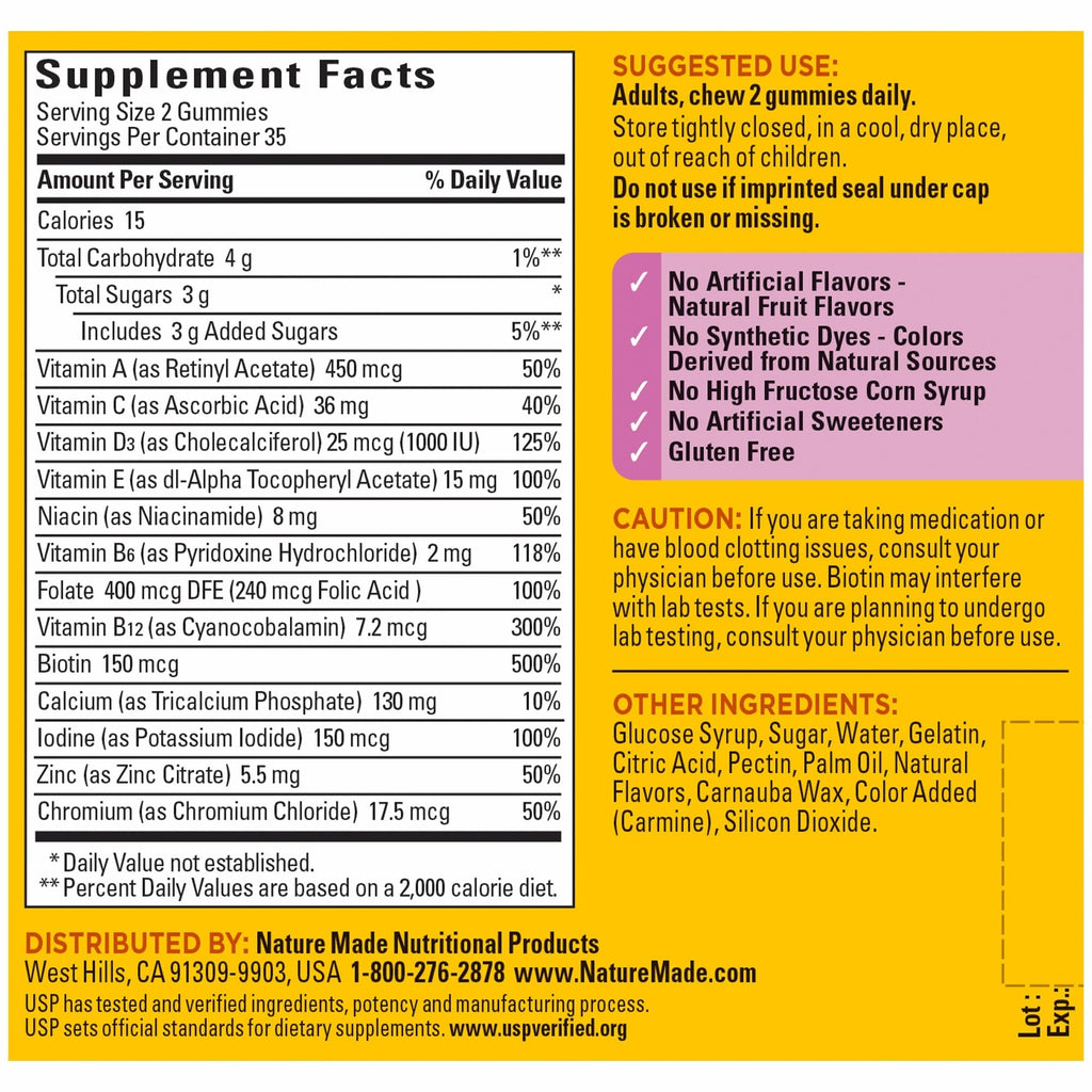Nature Made Women's Multivitamin Gummies – 70 Count, 35-Day Supply