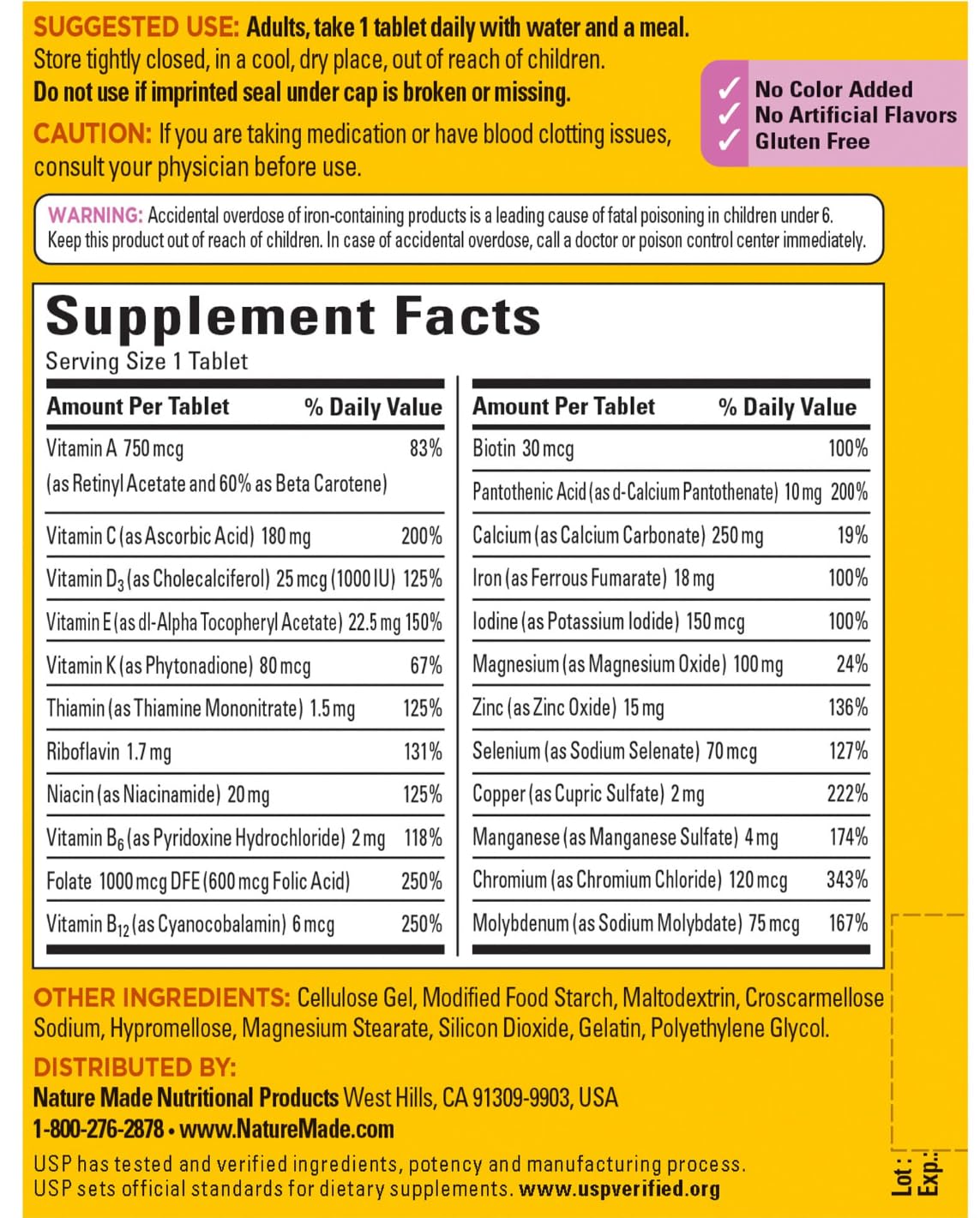 Nature Made Women's Multivitamin Tablets – 300 Count for Daily Nutritional Support