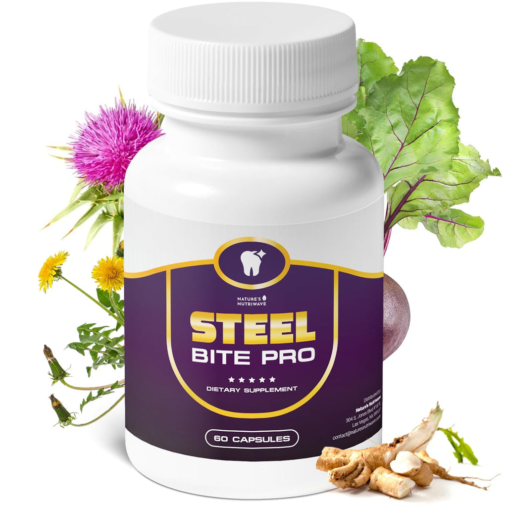 Nature's NutriWave Steel Bite Pro - Plant-Based Oral Wellness (60 Capsules)
