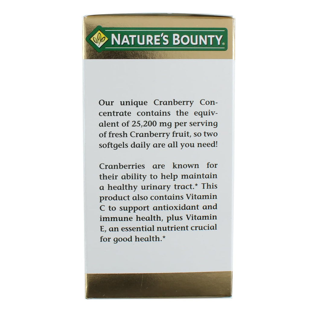Nature's Bounty Cranberry Dietary Supplement – 60 Soft Gels, Pack of 2