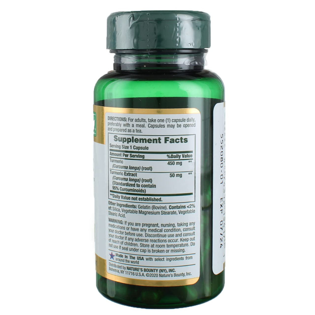 Nature's Bounty Turmeric 450 mg Capsules – 60 ct, Pack of 3