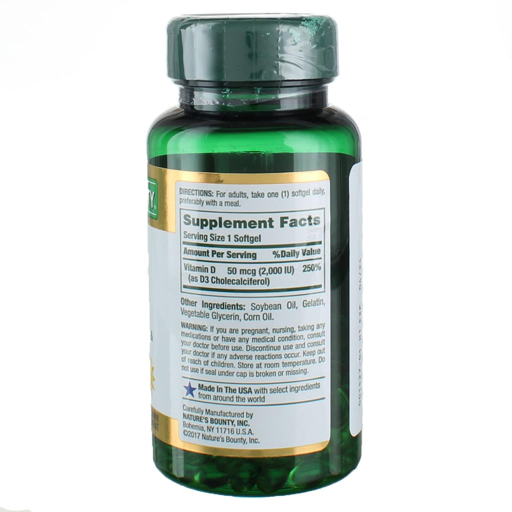 Nature's Bounty Vitamin D3 2000 IU Softgels Pack of 4 (150 ea)