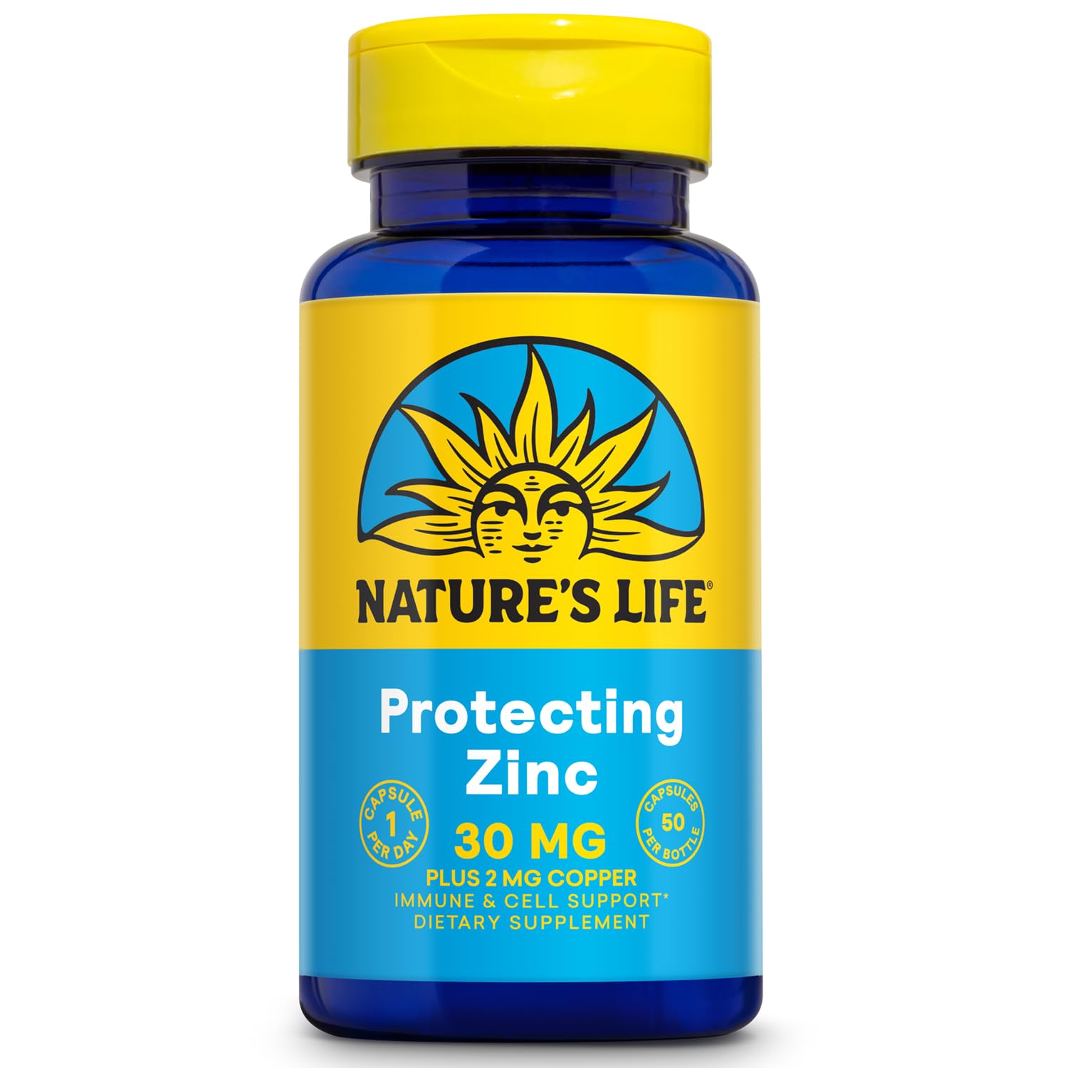 Nature's Life Zinc Picolinate 30mg + Copper 2mg – Chelated Zinc Supplement for Immune, Cardiovascular, Skin & Muscle Health | 50 Servings, 60-Day Guarantee