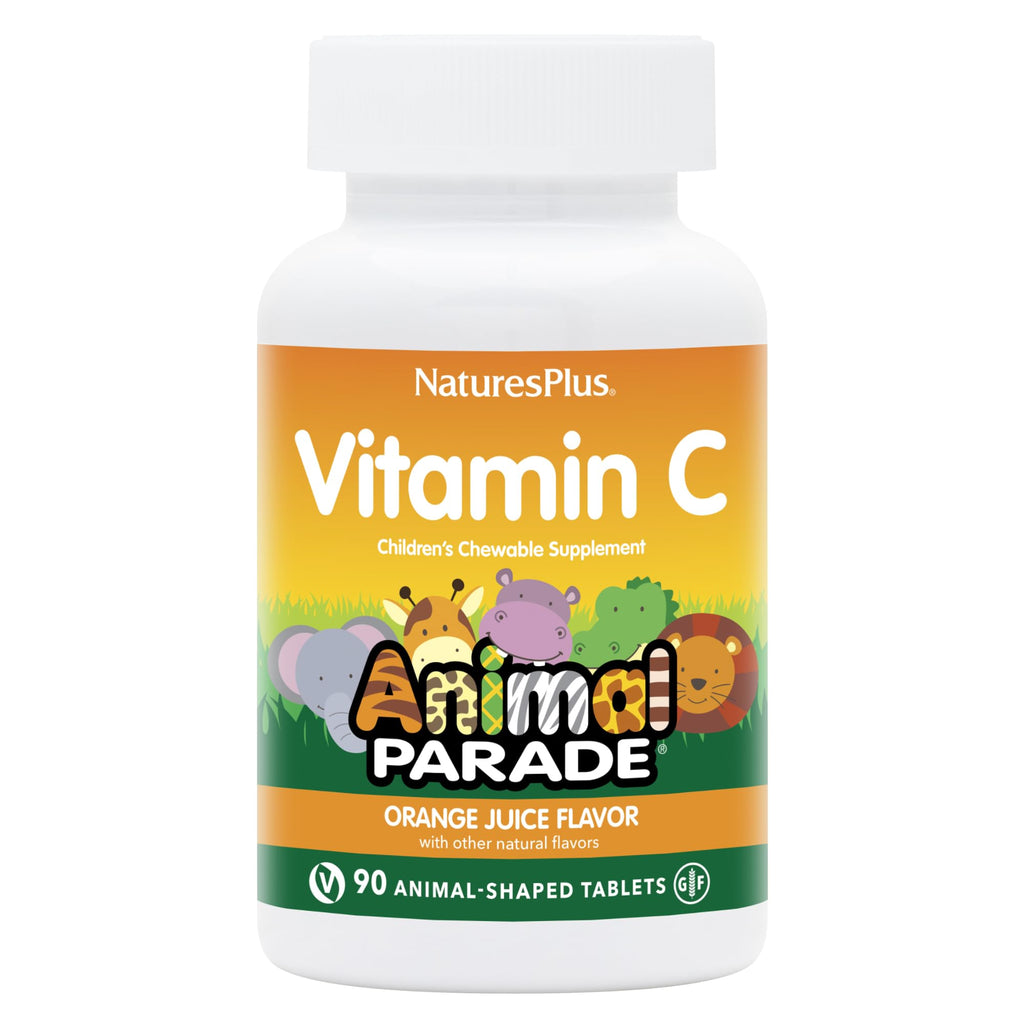 Nature's Plus Animal Parade Vitamin C for Kids - Orange Flavor, 90 Chewables (45 Servings)
