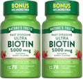 Nature's Truth Biotin 5000mcg | 78 Fast-Dissolve Tablets | Berry Flavor | Vegan, Non-GMO & Gluten Free (Pack of 2)