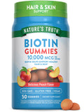 Nature's Truth Biotin Gummies 10000 mcg | 50 Count | Vegan, Non-GMO & Gluten Free | Peach