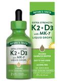 Nature's Truth Vitamin D3 K2 Liquid Drops with MK-7 – 2 Fl Oz | Vegetarian, Non-GMO, Gluten Free