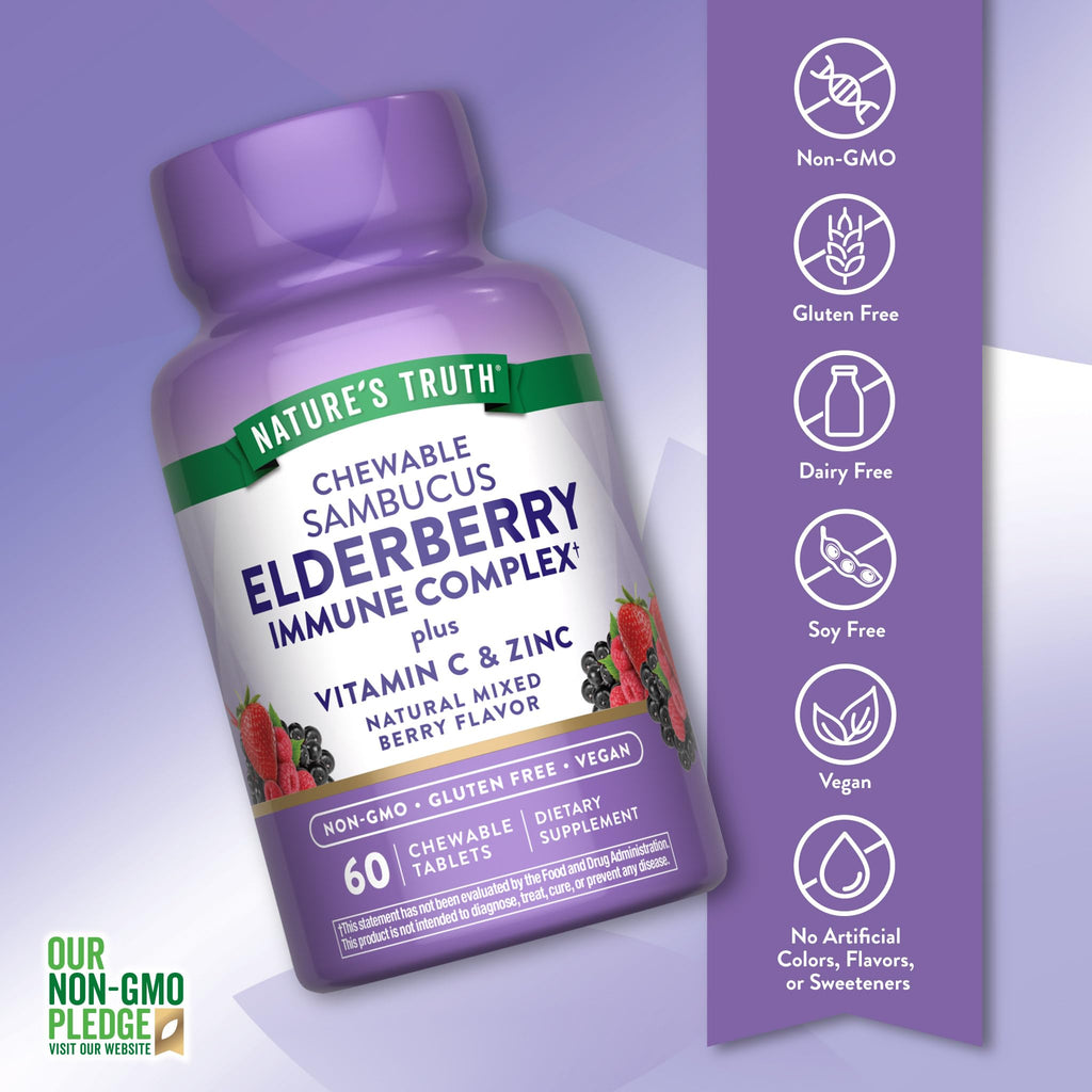 Nature's Truth Elderberry Immune Complex – 60 Chewables