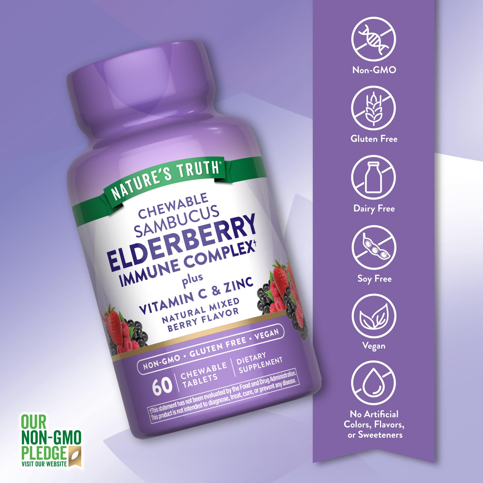 Nature's Truth Elderberry Immune Complex – 60 Chewables