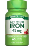 Nature's Truth Iron Supplement – 45 mg, 60 Pills, Ferrous Sulfate | Non-GMO & Gluten Free