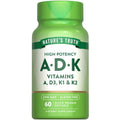Nature’s Truth Vitamin ADK Softgels – 60 Count | High Potency A, D3 & K1/K2, Non-GMO