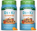 Nature's Truth Vitamin D3 + K2 Gummies – 50-Count (Pack of 2) | Peach Mango | Vegetarian, Non-GMO & Gluten Free