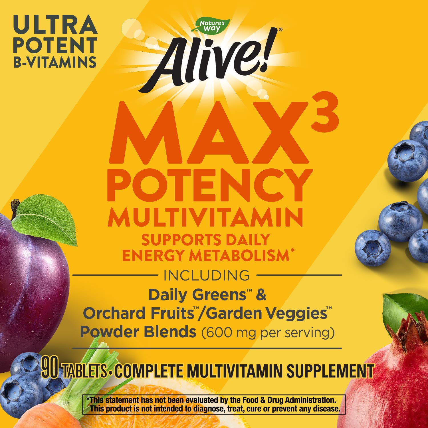 Nature's Way Alive! Max Potency Daily Multivitamin – Natural, 90 Count