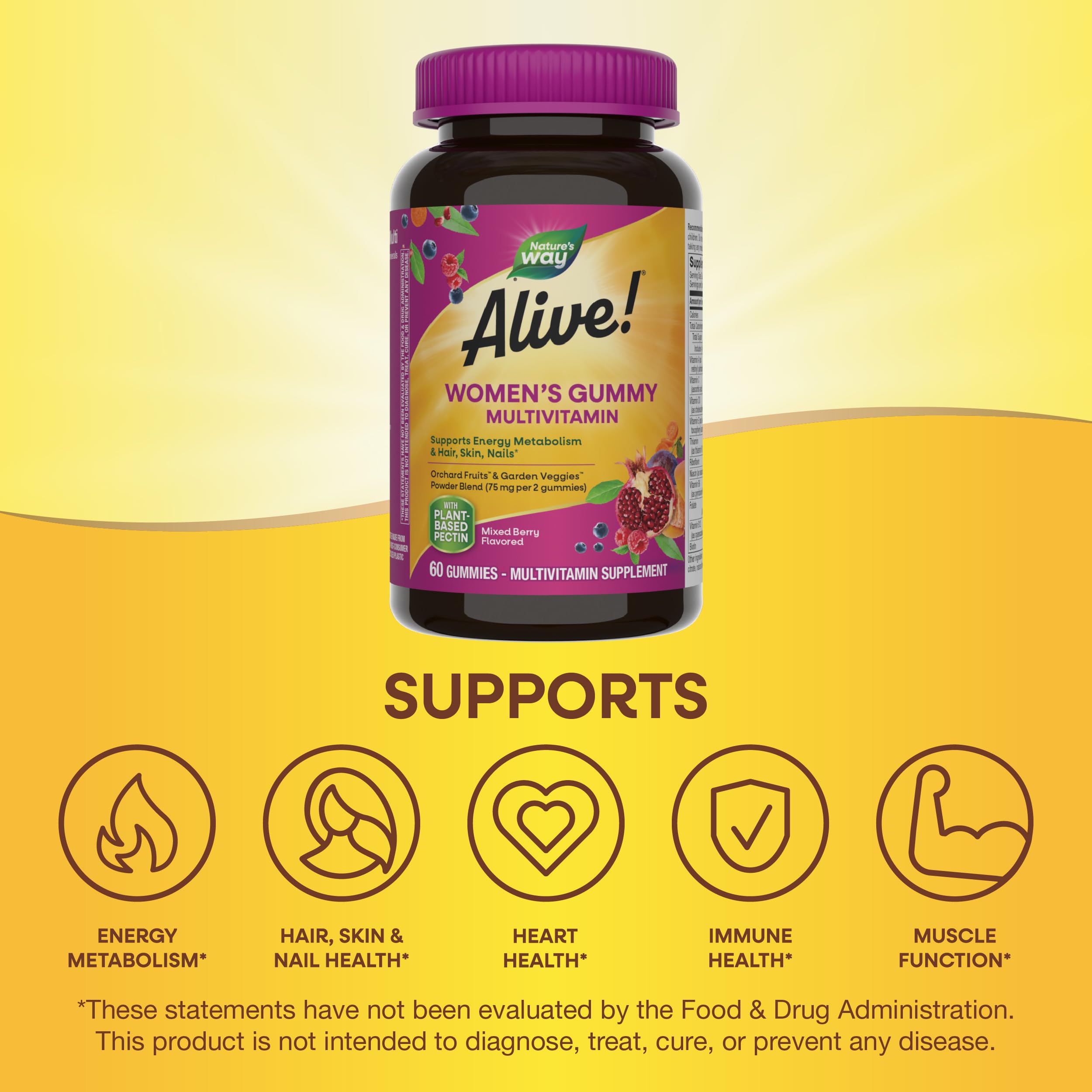 Nature's Way Alive! Women's Gummy Multivitamin – 60 Gummies (2 Pack) | Mixed Berry