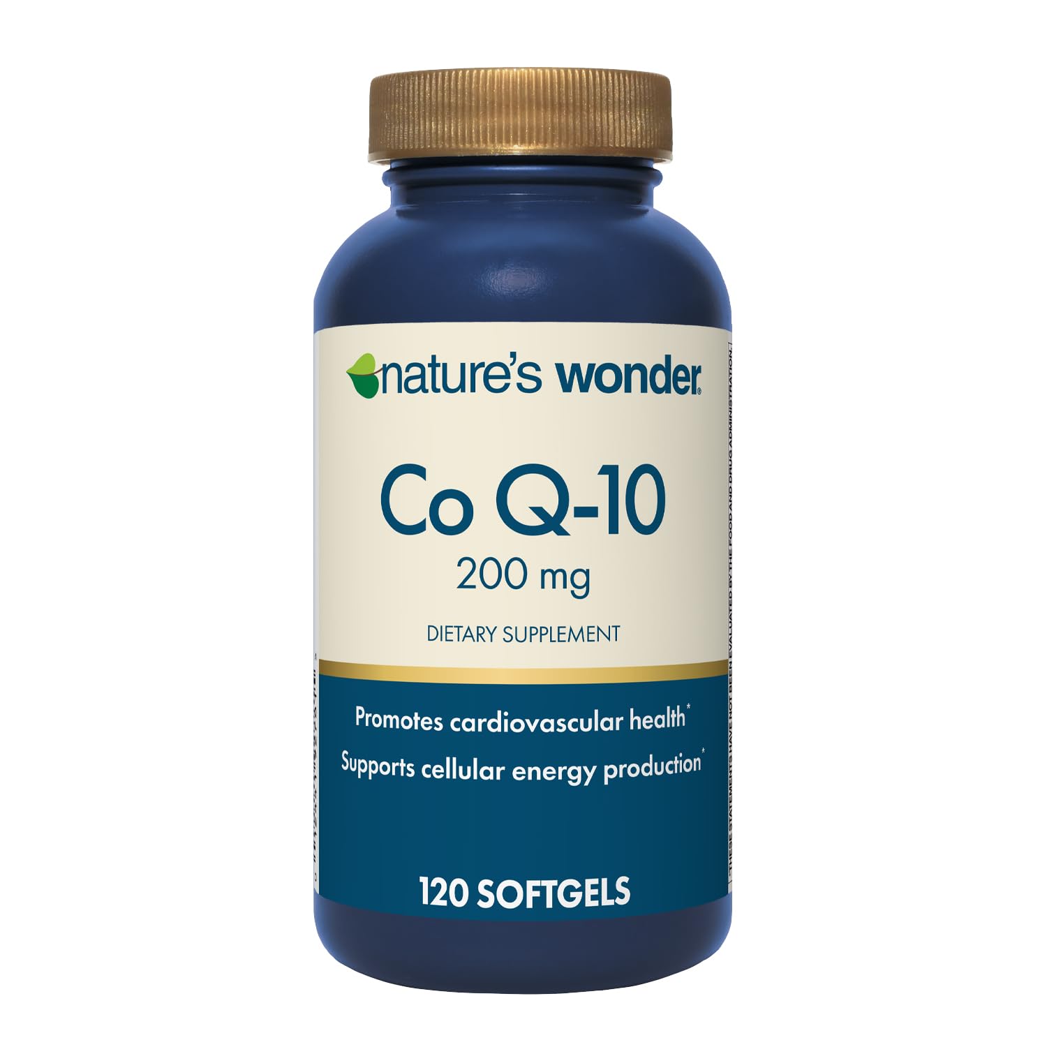 Nature's Wonder CoQ10 Supplement - CoQ10 200mg Softgels to Support Heart Health, Cardiovascular Function, and Cellular Energy Production, 120 Softgels, 120 Days Supply