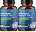 NATURE TARGET Magnesium Glycinate 500mg with Zinc & Vitamin D3 – Muscle, Nerve & Bone Support, Heart Health & Immune Support (Pack of 2, 240 Capsules)