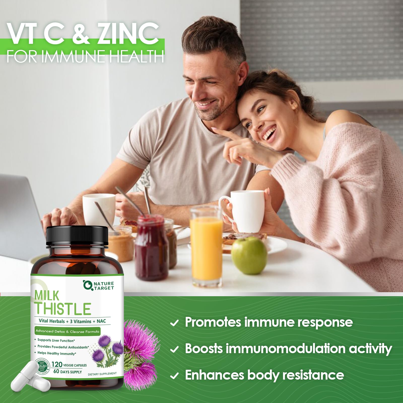 Nature Target Milk Thistle Liver Detox 350mg 30:1 | 120 Veggie Capsules