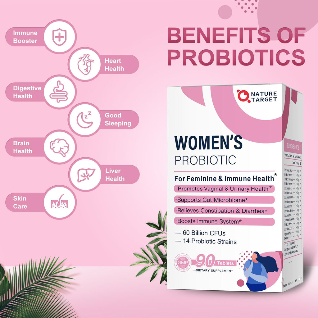 Nature Target Probiotics for Women - 60B CFUs with Cranberry & D-Mannose