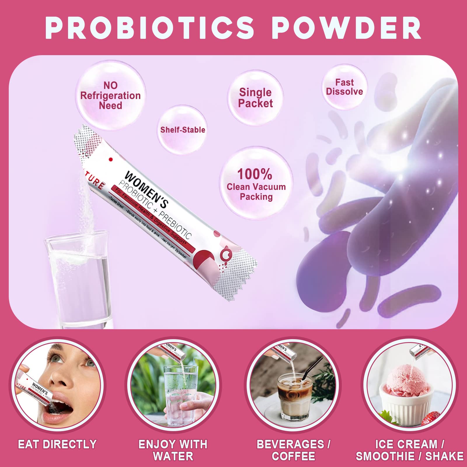 Nature Target Probiotics for Women – Probiotic Powder for Digestive & Immune Health