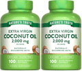 Nature's Truth Coconut Oil Supplement - 2 Pack (100 Softgels) | Naturally Occurring MCTs, Non-GMO, Gluten Free