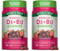 Nature's Truth Vitamin D3 & B12 Gummies for Adults – 60 Count Strawberry, Vegetarian, Non-GMO & Gluten Free (Pack of 2)