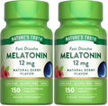 Nature's Truth Melatonin 12 mg - 150 Tablets, Berry Flavor, Quick Dissolve, Vegan, Non-GMO & Gluten Free | Pack of 2