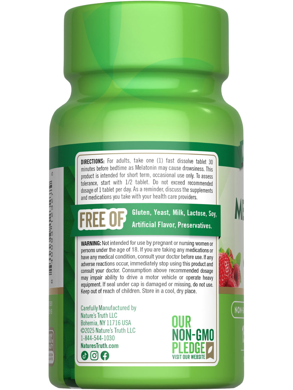 Nature's Truth Melatonin 12 mg - 150 Tablets, Berry Flavor, Quick Dissolve, Vegan, Non-GMO & Gluten Free | Pack of 2