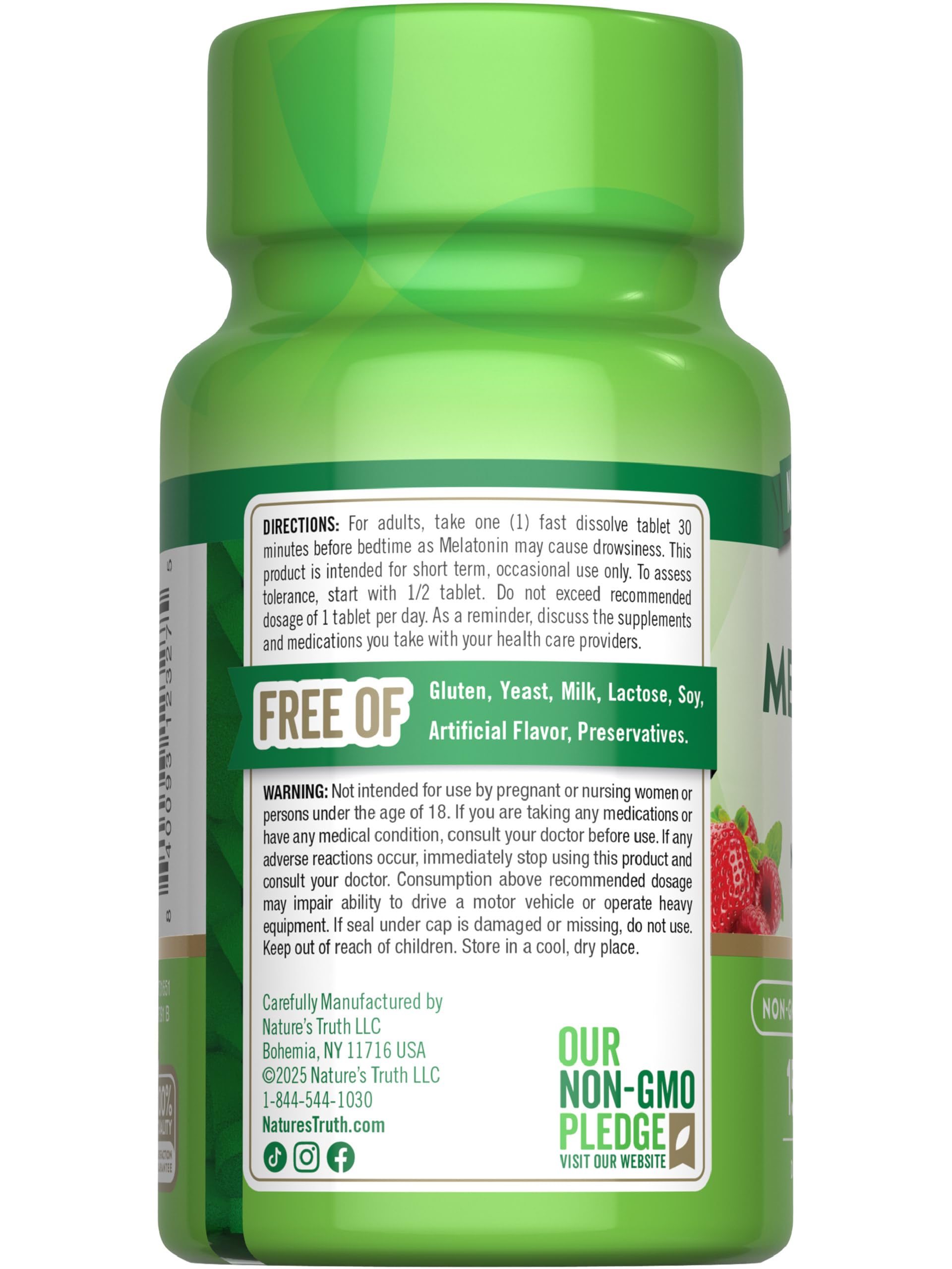 Nature's Truth Melatonin 12 mg - 150 Tablets, Berry Flavor, Quick Dissolve, Vegan, Non-GMO & Gluten Free | Pack of 2