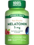 Nature's Truth Melatonin 5mg Fast Dissolve – 200 Count | Vegan & Gluten Free