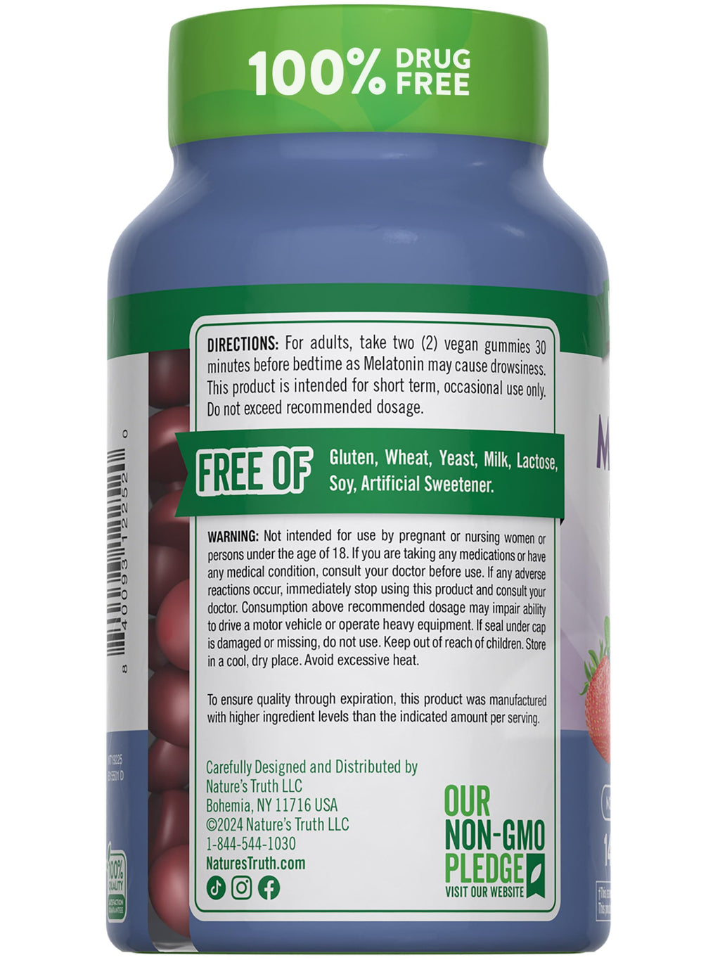 Nature's Truth Melatonin Gummies - 10mg, 140 Count, Berry - Vegan, Non-GMO & Gluten Free (Pack of 2)
