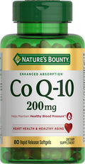 Nature's Bounty CoQ-10 200 mg Q-Sorb | Heart Health Support | 80 Rapid Release Softgels