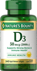 Nature's Bounty Vitamin D 2,000 IU Softgels | Vitamin D3 Supplement