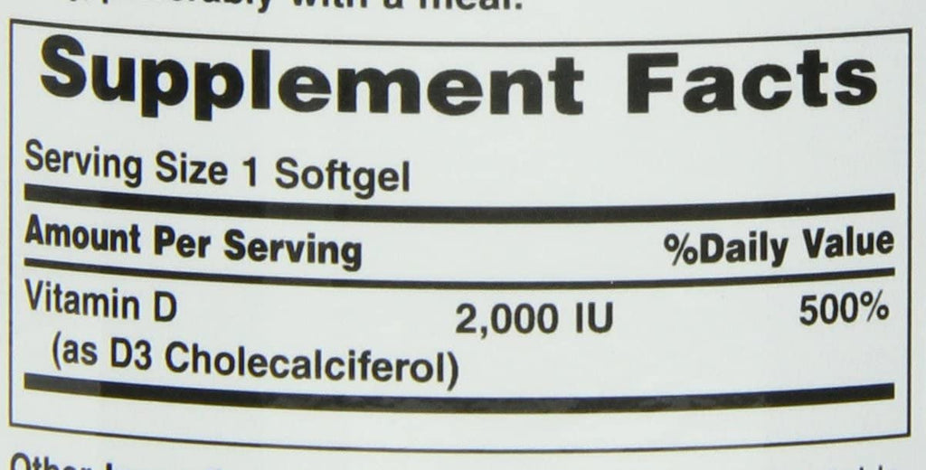 Nature's Bounty Vitamin D 2,000 IU Softgels | Vitamin D3 Supplement