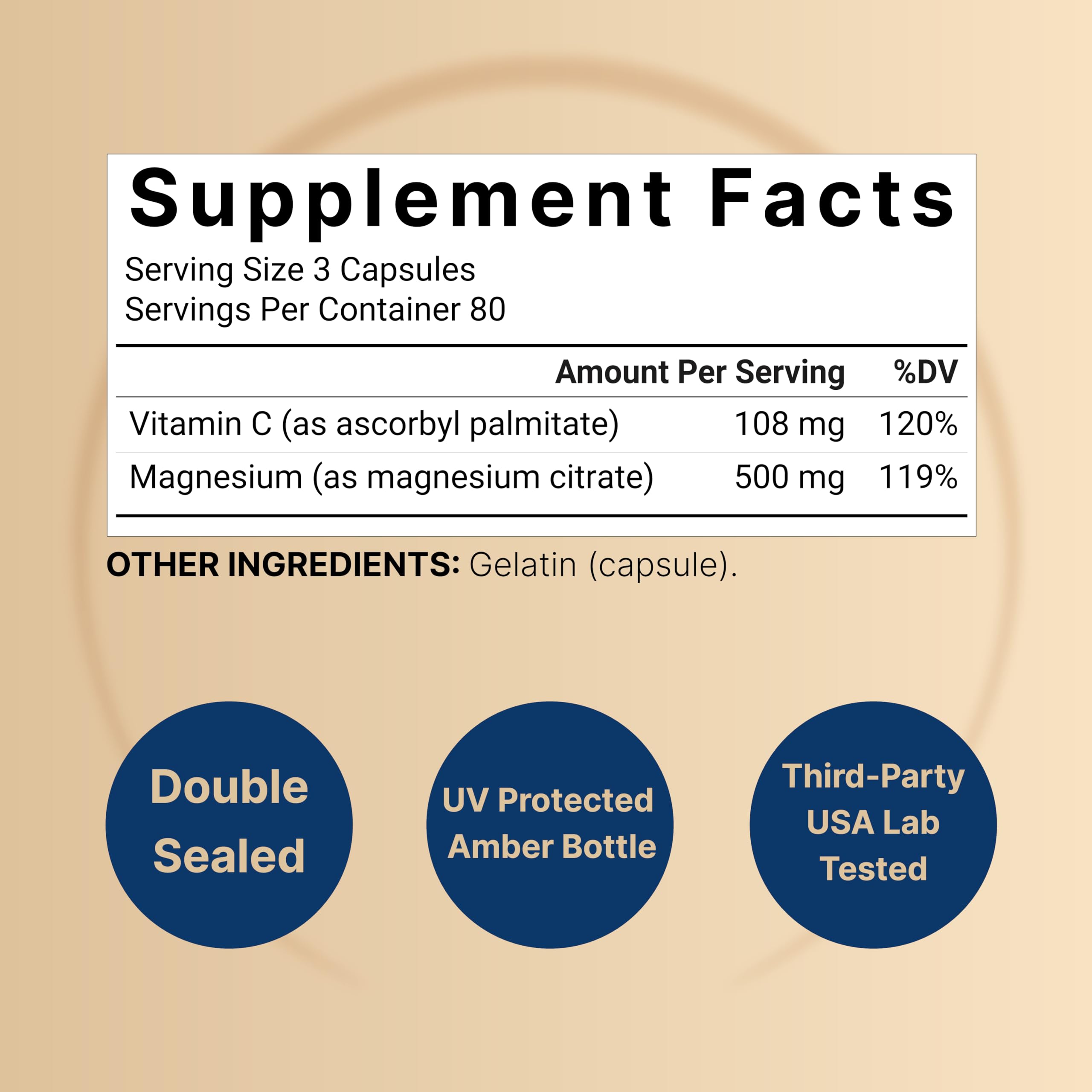 NatureBell 2 Pack Magnesium Citrate 500mg – 480 Capsules | 2-in-1 Vitamin C