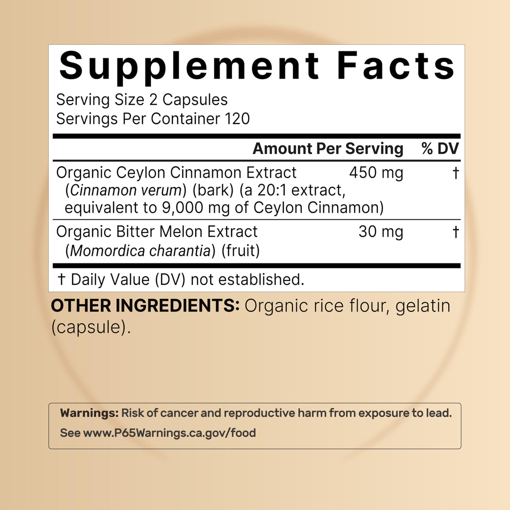 NatureBell 2 Pack Ceylon Cinnamon 9000mg Per Serving + Organic Bitter Melon – 480 Capsules | Non-GMO, Gluten Free