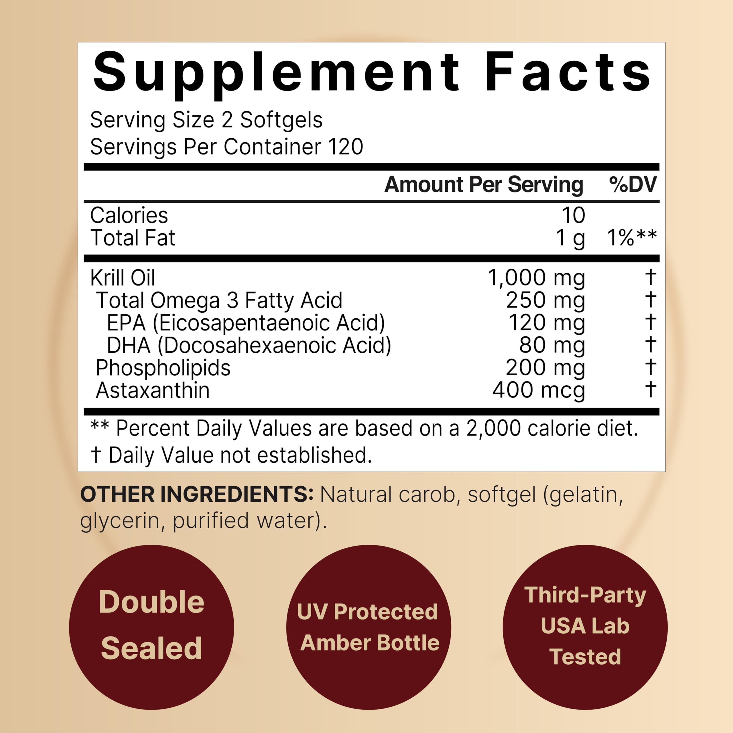 NatureBell Antarctic Krill Oil 1000mg | 240 Softgels | Omega-3 EPA & DHA | No Aftertaste