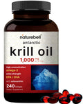 NatureBell Antarctic Krill Oil 1000mg | 240 Softgels | Omega-3 EPA & DHA | No Aftertaste