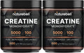 NatureBell 2 Pack Creatine Monohydrate Powder 500g – 5,000mg per Serving, 200 Servings | Keto & Vegan